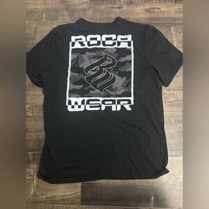 Rocawear Black and Gray Camo Graphic Tee